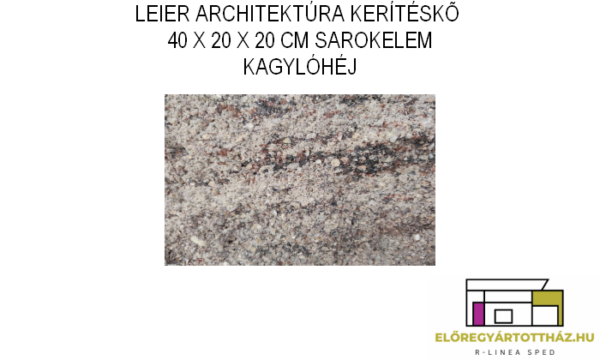 LEIER KAISERSTEIN ARCHITEKTÚRA KERÍTÉS SAROKELEM 40 X 20 X 20 CM KAGYLÓHÉJ