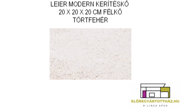 LEIER KAISERSTEIN MODERN KERÍTÉS FÉLKŐ 20 X 20 X 20 CM TÖRTFEHÉR