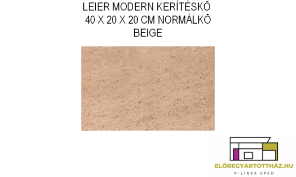 LEIER KAISERSTEIN MODERN KERÍTÉS NORMÁLKŐ 40 X 20 X 20 CM BEIGE