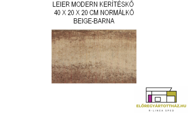 LEIER KAISERSTEIN MODERN KERÍTÉS NORMÁLKŐ 40 X 20 X 20 CM BEIGE-BARNA