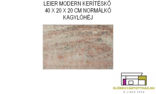LEIER KAISERSTEIN MODERN KERÍTÉS NORMÁLKŐ 40 X 20 X 20 CM KAGYLÓHÉJ