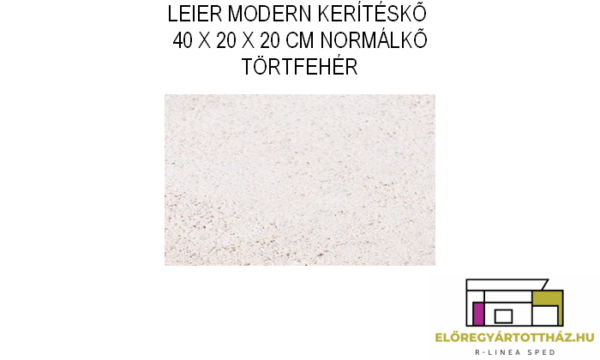 LEIER KAISERSTEIN MODERN KERÍTÉS NORMÁLKŐ 40 X 20 X 20 CM TÖRTFEHÉR