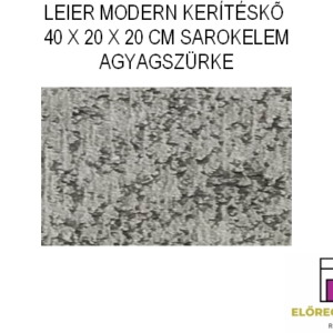 LEIER KAISERSTEIN MODERN KERÍTÉS SAROKELEM 40 X 20 X 20 CM AGYAGSZÜRKE