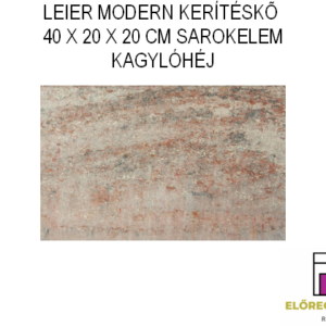 LEIER KAISERSTEIN MODERN KERÍTÉS SAROKELEM 40 X 20 X 20 CM KAGYLÓHÉJ
