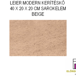LEIER KAISERSTEIN MODERN KERÍTÉS SAROKELEM 40 X 20 X 20 CM BEIGE