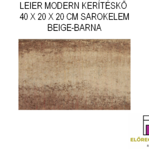 LEIER KAISERSTEIN MODERN KERÍTÉS SAROKELEM 40 X 20 X 20 CM BEIGE-BARNA