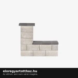 LEIER KAISERSTEIN MODERN KERÍTÉS FÉLKŐ 20 X 20 X 20 CM AGYAGSZÜRKE
