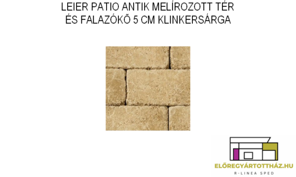 LEIER KLASSZIKUS PATIO ANTIK MELÍROZOTT TÉR ÉS FALAZÓKŐ 5 CM KLINKERSÁRGA