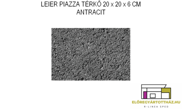 LEIER KLASSZIKUS PIAZZA TÉRKŐ 20 x 20 x 6 CM ANTRACIT